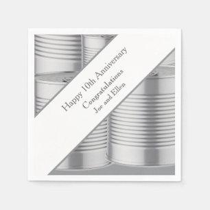 10th Wedding Anniversary, Tin Anniversary Napkin