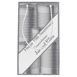 10th Wedding Anniversary, Tin Anniversary Small Gift Bag