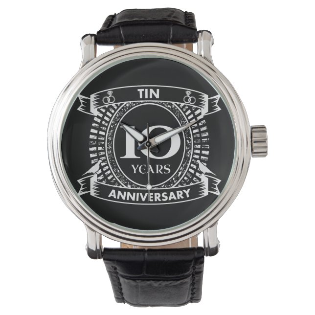 10TH wedding anniversary tin Watch (Front)