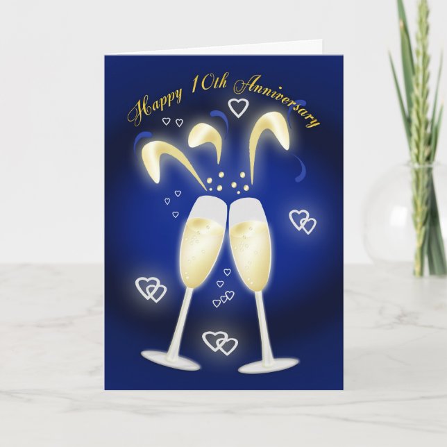 10th Wedding Anniversary Tin Wedding Card (Front)