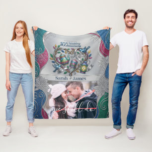 10th Wedding Anniversary We Still Do Photo Decor Fleece Blanket