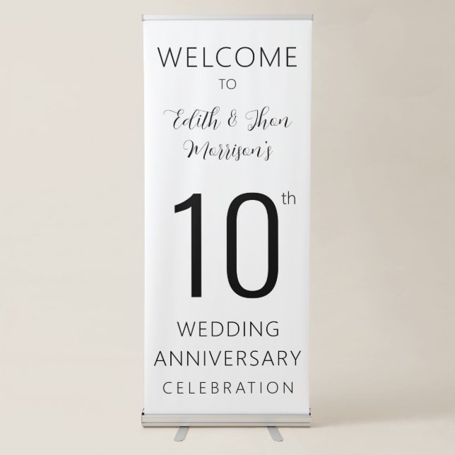 10th Wedding Anniversary Welcome Retractable Banner (Front)