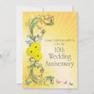 10th Wedding Anniversay Party Invitation