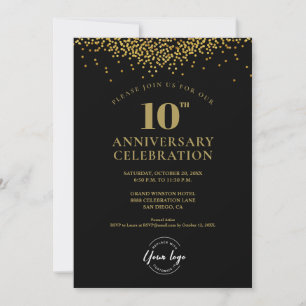 10Th year Anniversary celebration business Elegant Invitation