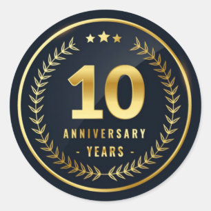 10th Year Anniversary Classic Round Sticker