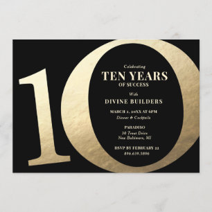 10th Year Anniversary Party Invitation