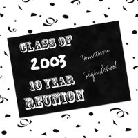 10th Year Class Reunion Black Chalkboard
