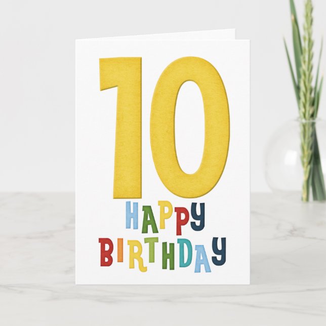 10th Year D2 Happy Birthday Greeting Card (Front)