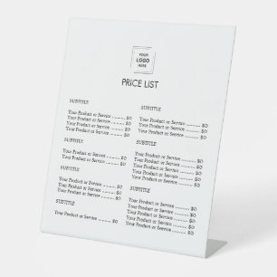 10x12 Branded Price List Tabletop Display Sign