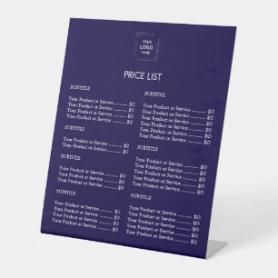 10x12 Branded Price List Tabletop Display Sign