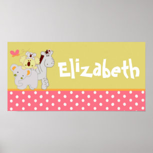 10x20 Nursery Art Name Print Tropical Punch Girl