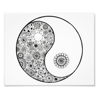 10x8 Beautiful Hand Illustrated Yin Yang Art Photo Print