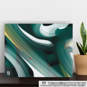 10x8" Trend Abstract Art Canvas Black White Green Print