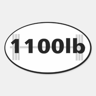1100lb powerlifting total oval sticker
