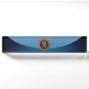 [110] Golden Chinese Dragon Fucanglong Nameplate
