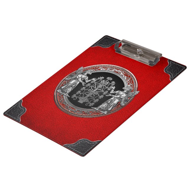 [110] Two Silver Ninurtas with Tree of Life Clipboard (Angled)