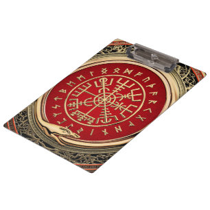 [110] Vegvisir - Viking Gold Magic Runic Compass Clipboard