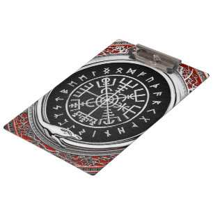 [110] Vegvisir - Viking Silver Magic Runic Compass Clipboard