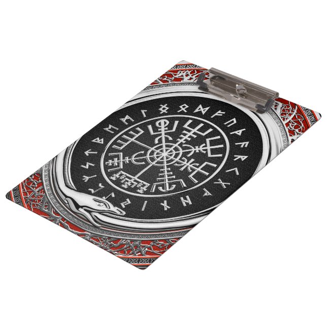 [110] Vegvisir - Viking Silver Magic Runic Compass Clipboard (Angled)