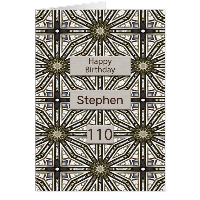 110th Birthday Abstract Mandala Design (Front)