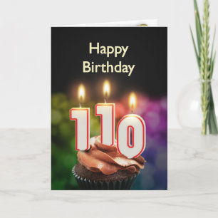 110th Birthday card with Candles