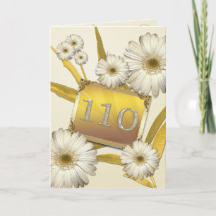 110th Birthday card with daisies.
