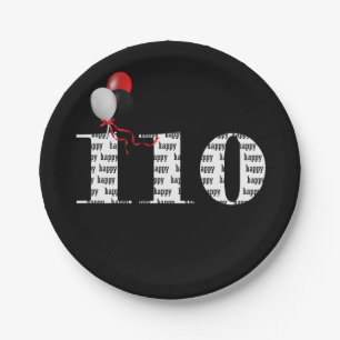 110th birthday party balloons paper plate