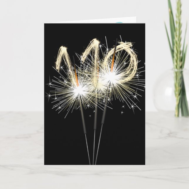 110th Birthday Sparklers on Black Card (Front)