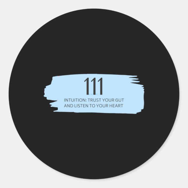 111 Angel Number Blue  Classic Round Sticker (Front)