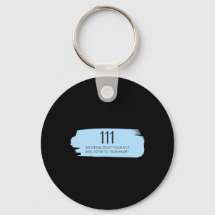 111 Angel Number Blue Key Ring