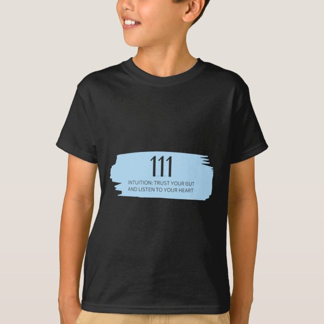111 Angel Number Blue  T-Shirt (Front)