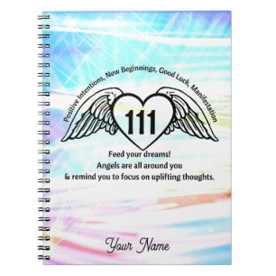 111 Angel Number Gratitude Journal Watercolor Name