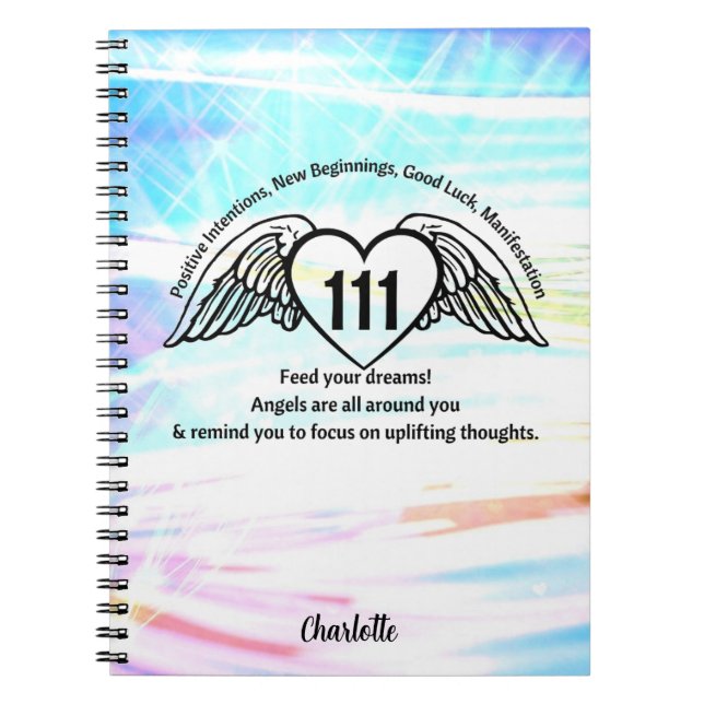 111 Angel Number Gratitude Monogram Journal (Front)