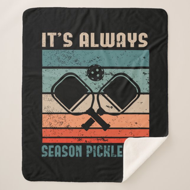 111.Its Always Season Pickleball Sherpa Blanket (Front)