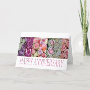 111th Wedding Anniversary Card pastel roses