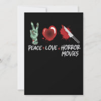 112.Horror Movie Peace Love Horror Movies Knife Zo