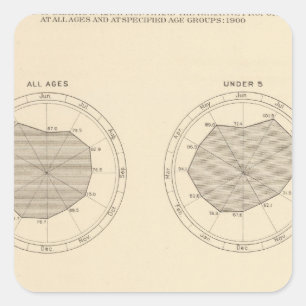 113 Deaths by month 1900 Square Sticker
