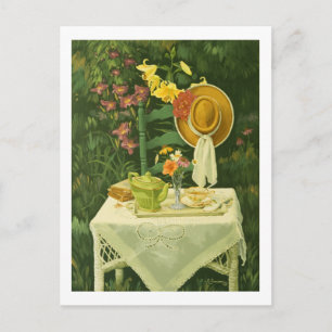 1144 Tea Time in Garden Postcard