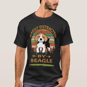 116 Easily Distracted By Beagle T-Shirt