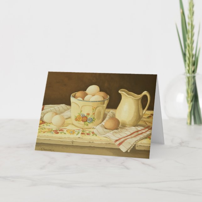 1175 Bowl of Eggs & Pitcher Greeting Card (Front)
