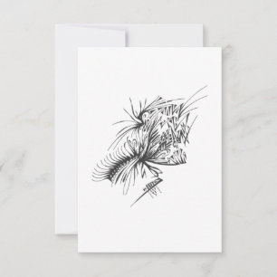 119 Black White Abstract Tribal Tattoo Art Thank You Card