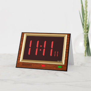 11:11 Clock (Red) Greeting Card