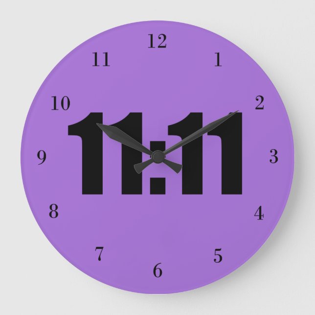 11:11 Lucky Time Purple Large Clock (Front)