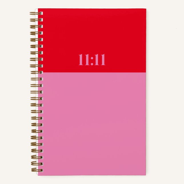 11:11 Manifesting Journal | Pink & Red Colour-bloc (Front)