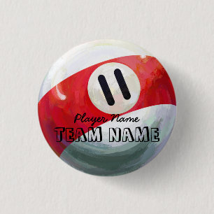 11 Ball 3 Cm Round Badge