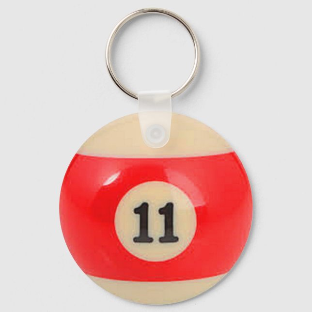 "11 Ball" pool ball design jewellery Key Ring (Front)