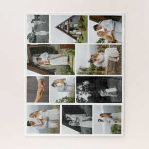 11 Custom Unique Photo Collage Minimalistic Jigsaw Puzzle