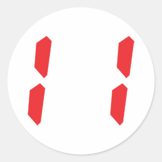 11 eleven red alarm clock digital number classic round sticker