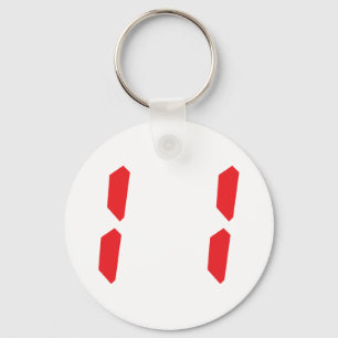 11 eleven  red alarm clock digital number key ring