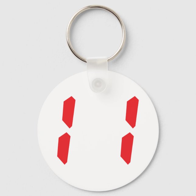 11 eleven  red alarm clock digital number key ring (Front)